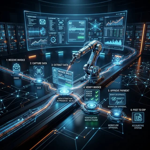 AI agent automating 6 step invoice process
